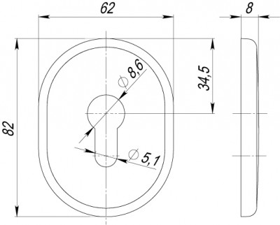 Декоративная накладка Armadillo (Армадилло) на цилиндр ET-DEC (ATC Protector 1) CP-8 Хром