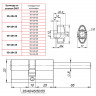 Цилиндровый Punto (Пунто) механизм (Z407/85) Z4007Tang85(50+10+25) со штоком CP хром