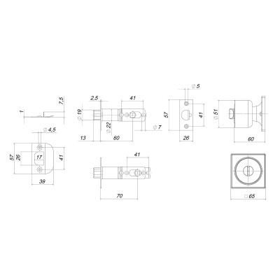 Ручка Punto (Пунто) защелка DK772/BL SN-BK (фик.) никель