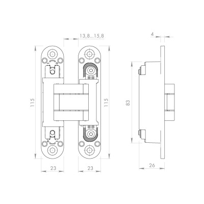 Петля Armadillo (Армадилло) скрытой установки U3D3000.VPG BL черный TECH