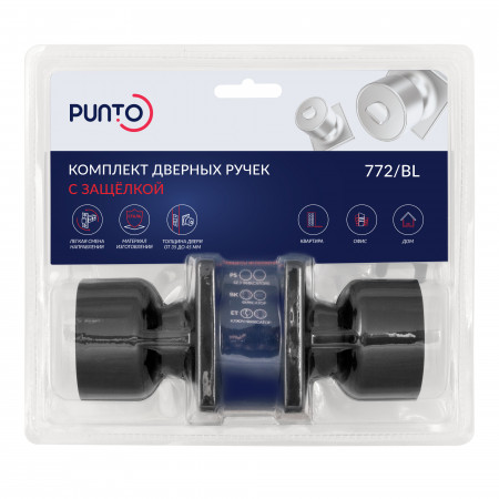 Ручка Punto (Пунто) защелка DK772/BL BL-BK (фик.) черный