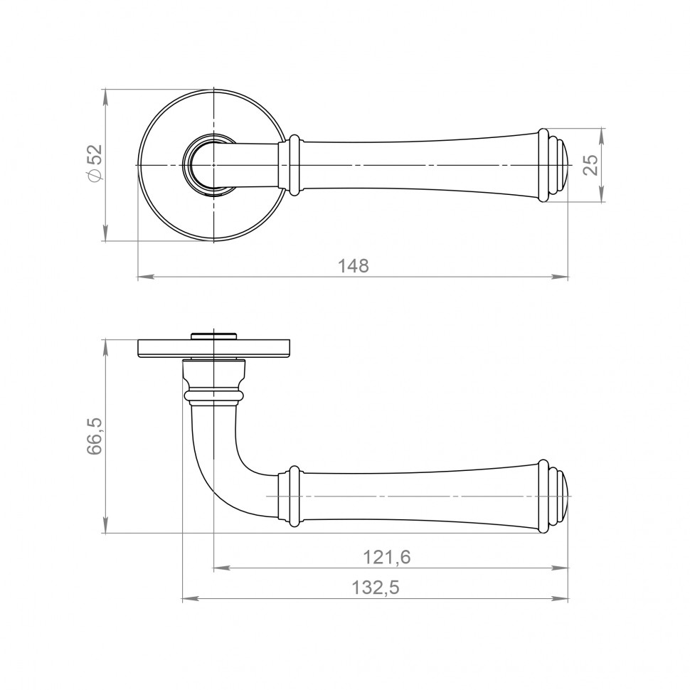 Ручка Ajax (Аякс) раздельная R.JSR51.LAURA CP-8 хром