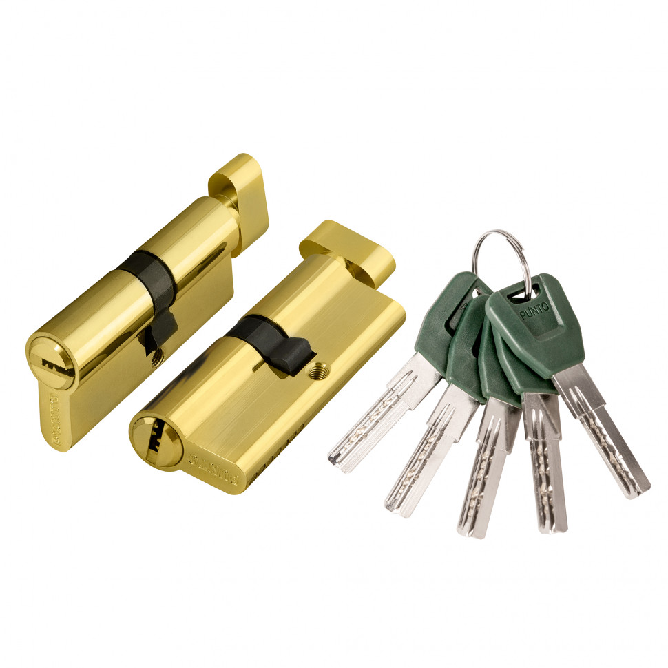 Цилиндровый Punto (Пунто) механизм (A202/70) A2002Knob70(30+10+30) с вертушкой PB латунь