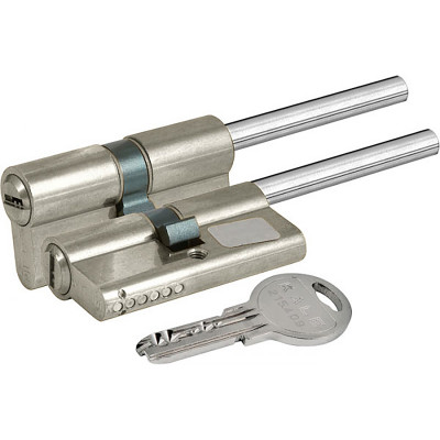 Цилиндровый механизм Kale kilit (Кале килит) под вертушку (дл.шток) 164 SX/71 (35+10+26) mm никель 5 кл.