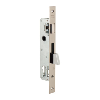 Корпус Kale kilit (Кале килит) узкопрофильного замка с защёлкой 253 (25 mm) w/b (никель)