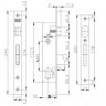 Корпус Kale kilit (Кале килит) узкопрофильного замка с защёлкой 253 (25 mm) w/b (никель)