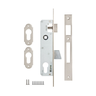 Корпус Kale kilit (Кале килит) узкопрофильного замка с защёлкой 253 (25 mm) w/b (никель)