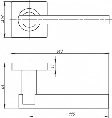 Ручка Armadillo (Армадилло) раздельная K.SQ52.ORBIS (ORBIS SQ004) SN/CP-3 матовый никель/хром