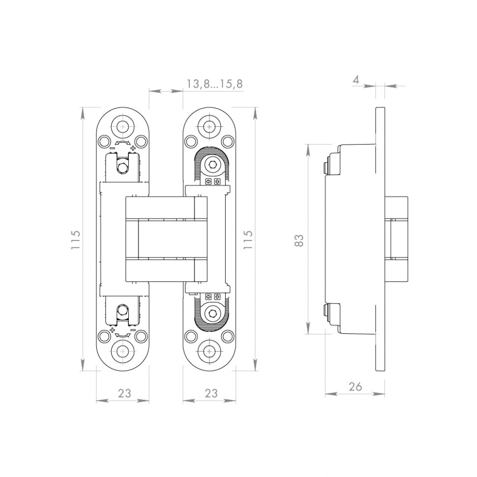 Петля Armadillo (Армадилло) скрытой установки U3D3000.VPG WH белый TECH