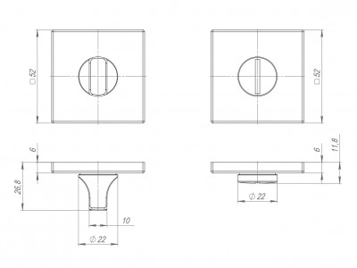 Ручка Punto (Пунто) поворотная BK6.K.ARC.Q52 (BK6 ARC) CP-8 хром