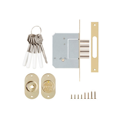 Замок Kale kilit (Кале килит) врезной крестообразный 189/4MF (52 mm) (латунь), 5 кл.