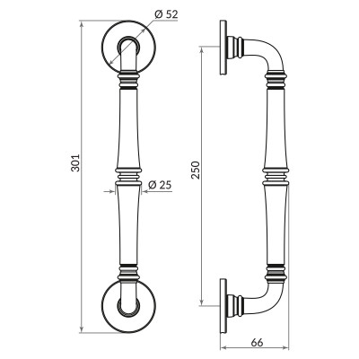 Ручка-скоба Punto (Пунто) PULL.ARC.SORENTO OS-9 античное серебро