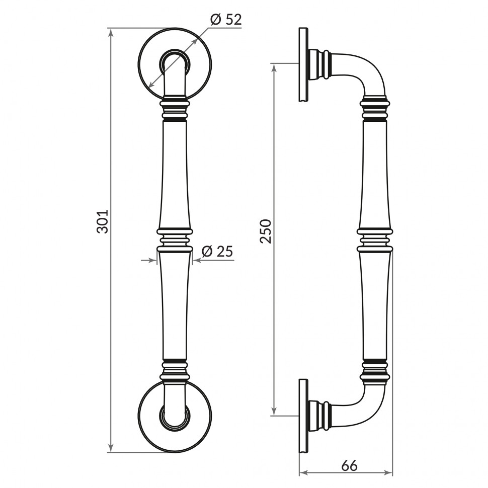 Ручка-скоба Punto (Пунто) PULL.ARC.SORENTO OS-9 античное серебро