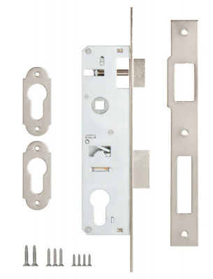 Корпус Kale kilit (Кале килит) узкопрофильного замка с защёлкой 153 (30 mm) w/b (никель)