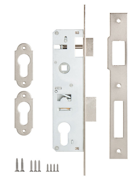 Корпус Kale kilit (Кале килит) узкопрофильного замка с защёлкой 153 (30 mm) w/b (никель)