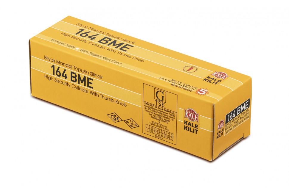 Цилиндровый механизм Kale kilit (Кале килит) с вертушкой 164 BM/72 (30+10+32) mm никель 5 кл.