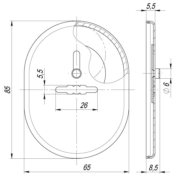 Накладка Fuaro (Фуаро) на сувальдный замок ESC.S-lift.SF/OV.476 (ESC 476) с шторкой СР хром