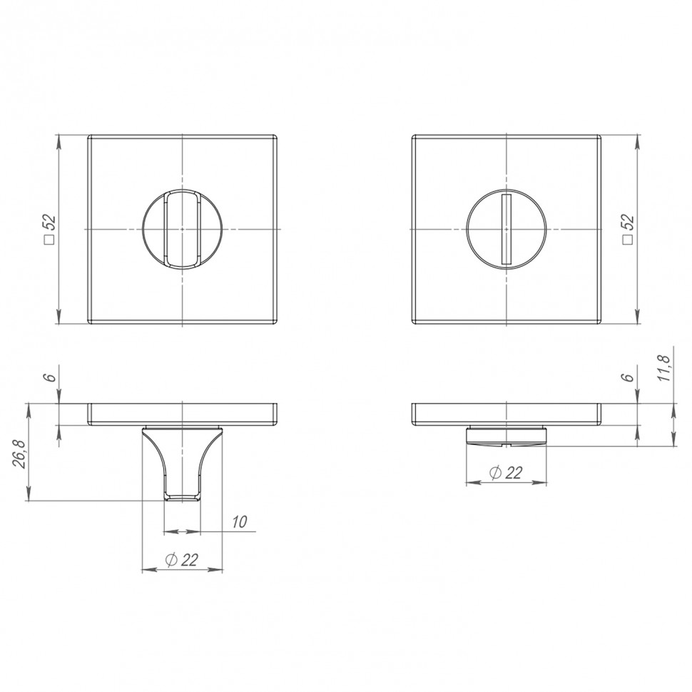 Ручка Punto (Пунто) поворотная BK6.K.ARC.Q52 (BK6 ARC) BL-24 черный