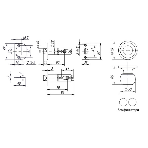 Ручка Punto (Пунто) защелка DK672 MAB-PS (6072 MAB-P) (без фик.) мат. бронза