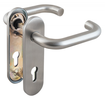 Ручка Fuaro (Фуаро) дверная FP.DH72.0433 SS 304 (DH-0433 SS 304) с пружиной,нержавейка 304, квадрат 9x140 мм