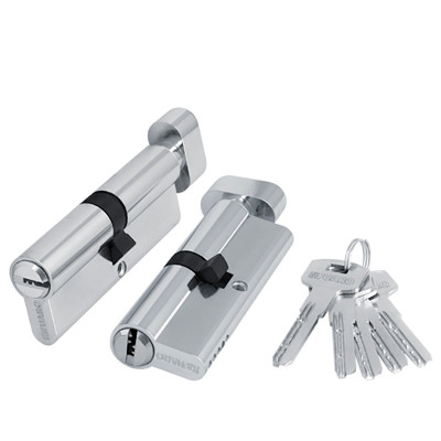 Цилиндровый Fuaro (Фуаро) механизм (200 ZM/100) 2000 ZMKnob100(60+10+30) CP хром 5Key с вертушкой