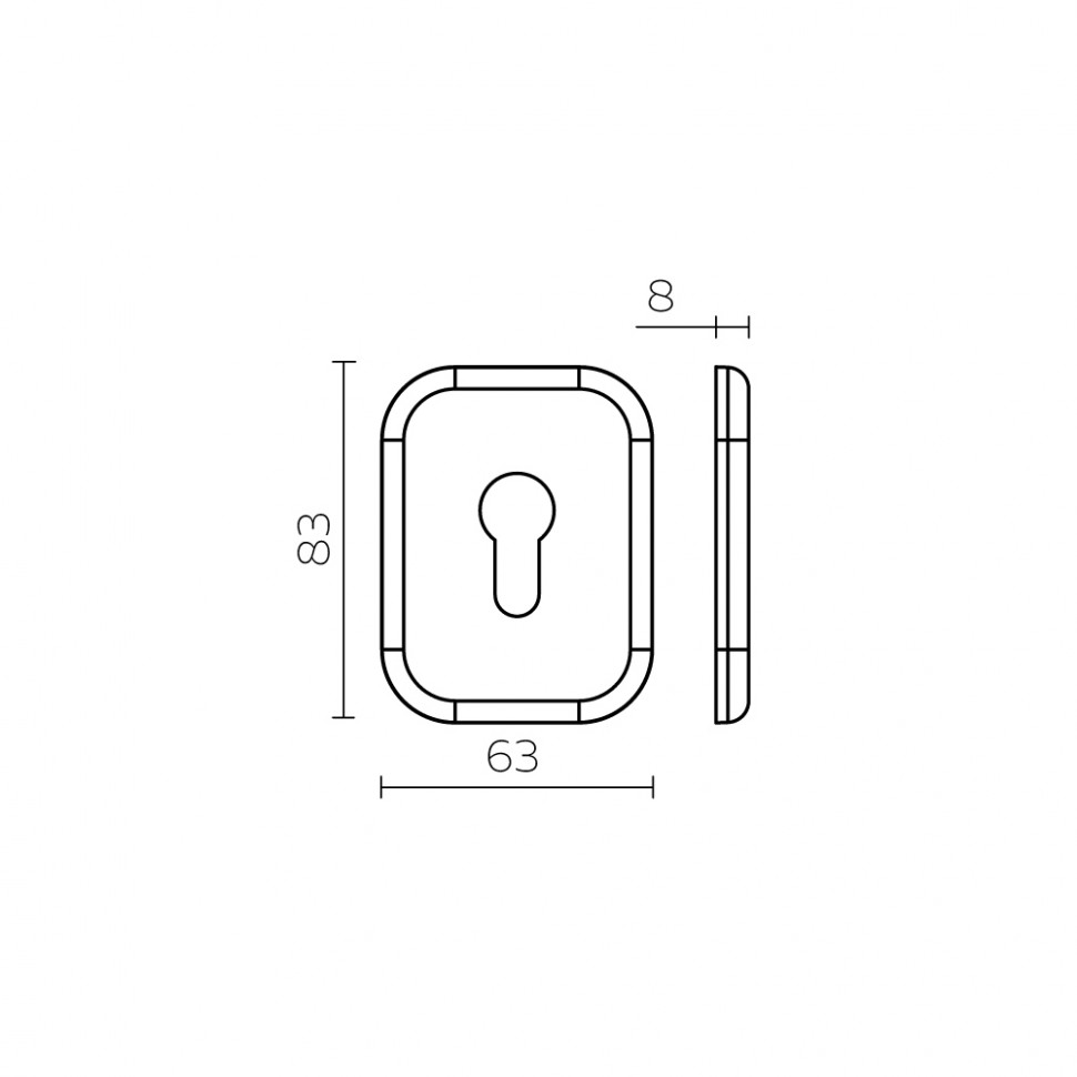 Накладка Fuaro (Фуаро) на цилиндр ESC.C.XL/K.486 (ESC 486-C SQ XL) BL черный (1 шт.)