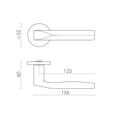Ручка Fuaro (Фуаро) раздельная R.SLR52.PRIZMA GR-23 графит