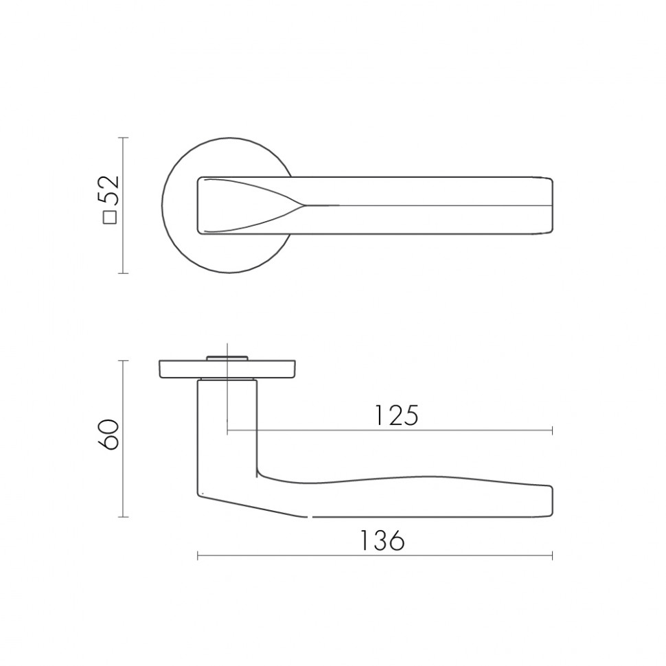 Ручка Fuaro (Фуаро) раздельная R.SLR52.PRIZMA GR-23 графит