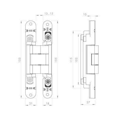 Петля Armadillo (Армадилло) скрытой установки U3D2400.VPG SC мат. хром TECH