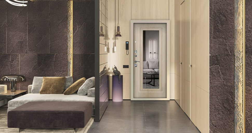 Стальная дверь «Викинг» с зеркалом