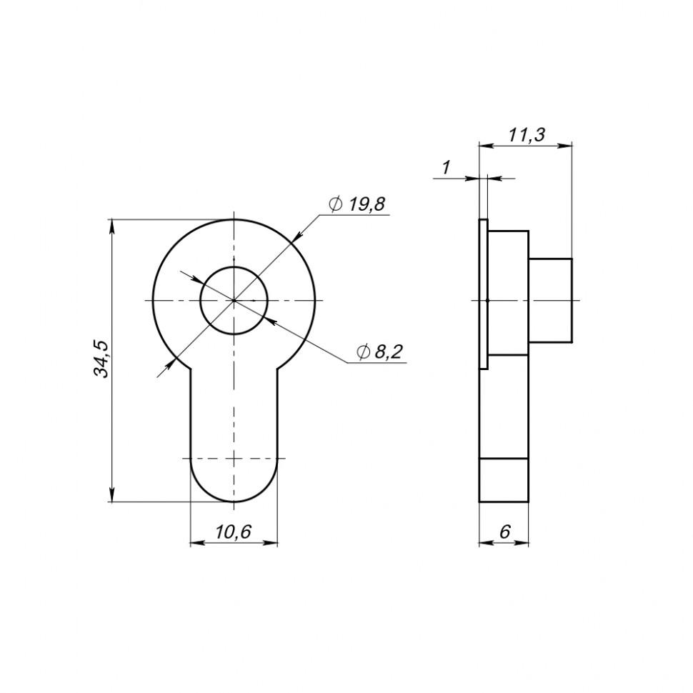 Вставка Fuaro (Фуаро) под шток цилиндра INSERT TANG SSC-16 сатинированный хром
