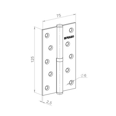 Петля Fuaro (Фуаро) съемная IN5430SL-BL WH левая (413/BL-5 125x75x2,5) белый БЛИСТЕР