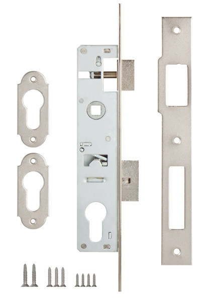 Корпус Kale kilit (Кале килит) узкопрофильного замка с защёлкой 153 (20 mm) w/b (никель)