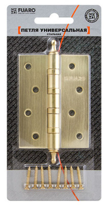 Петля Fuaro (Фуаро) универсальная IN4400UA-BL PB (4BB/A/BL 100x75x2,5) латунь БЛИСТЕР