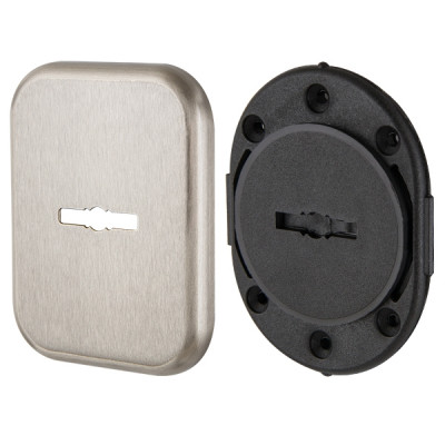 Декор. Armadillo (Армадилло) Квадратная накл. на сувальдный со шторкой PS-DEC SQ CT (ATC Protector 1) SN-3 Мат.никель