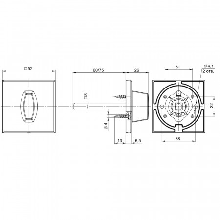 Ручка Fuaro (Фуаро) поворотная BKW8x75.K.RL52 (BKW8x75 RL) SSG сатинированное золото