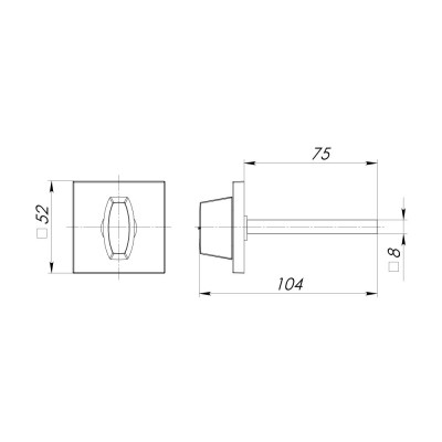 Ручка Armadillo (Армадилло) поворотная BKW8.K.USS52 (BKW8/USS) FSG-39 флорентийское золото