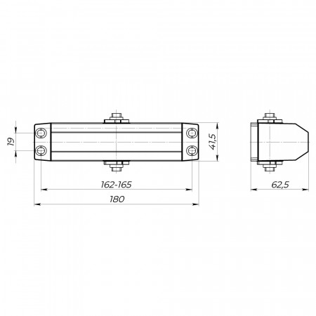 Доводчик Ajax (Аякс) дверной DCTR80-140 (TDR-140) 80-140кг WH белый