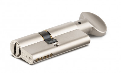Цилиндровый механизм Kale kilit (Кале килит) с вертушкой 164 BM/90 (40+10+40) mm никель 5 кл.