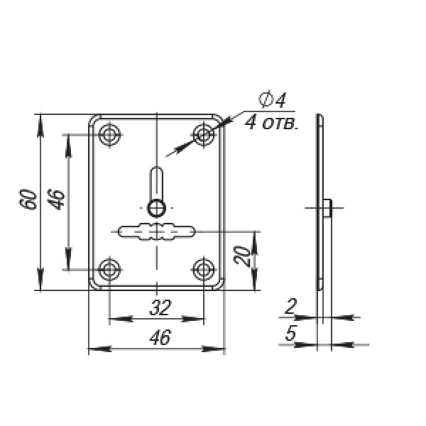 Декоративная Punto (Пунто) накладка ESC081/1-SS (нержавейка) на сув. замок со шторкой (1 шт.) тех.упак.