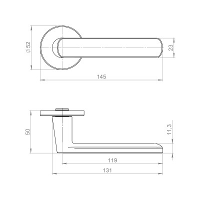Ручка Ajax (Аякс) раздельная R.JSR51.NANO SN-3 матовый никель