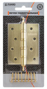 Петля Fuaro (Фуаро) универсальная IN4400UA-BL SB (4BB/A/BL 100x75x2,5) мат. золото БЛИСТЕР