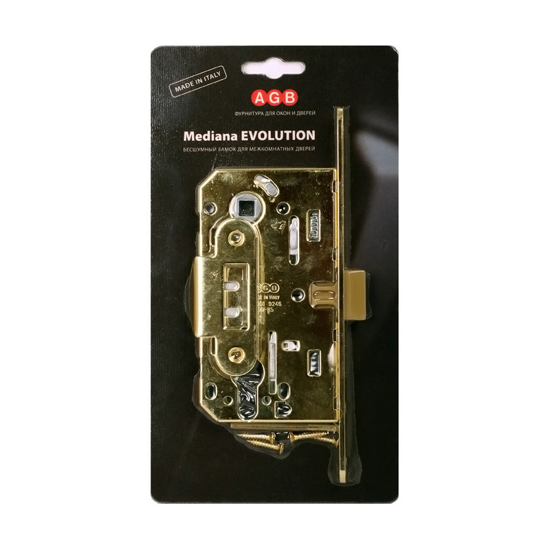 Корпус замка AGB (АГБ) под цилиндр MEDIANA EVOLUTION B01103.50.03.567 с отв. планкой B01000.13 (латунь)