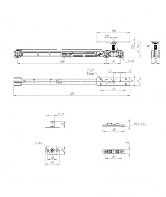 Комплект Armadillo (Армадилло) для раздвижных дверей SLD.Comfort-PRO.SET2.soft close/80