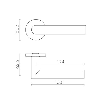 Ручка Fuaro (Фуаро) раздельная R.SLR52.BARREL BL-24 черный