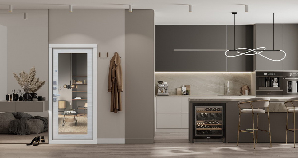 Стальная дверь "Next 1" с зеркалом