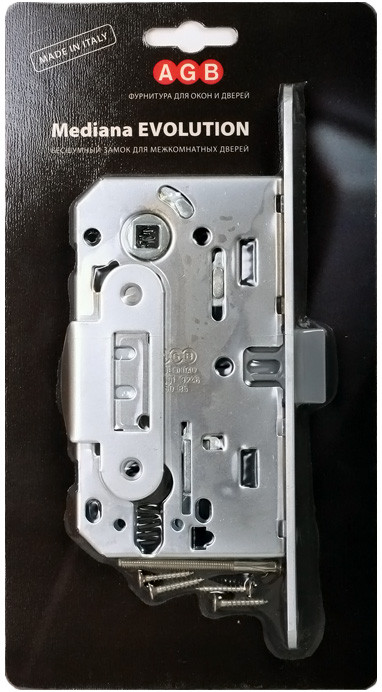 Корпус замка AGB (АГБ) под цил. MEDIANA EVOLUTION B01103.50.34.567 с отв. планкой B01000.13 (мат хром)