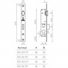 Корпус Fuaro (Фуаро) узкопрофильного замка с роликовой защелкой PROF155-25 (155-25) CP хром