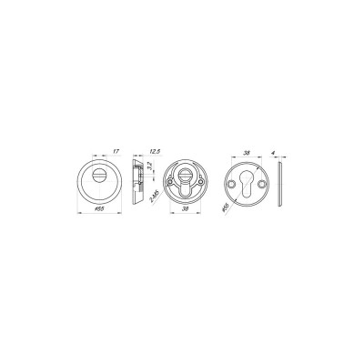 Накладка Punto (Пунто) DEF.SH-al/R-EXT.5513 (A5513) тех упаковка, винт M5x90 SN матовый никель