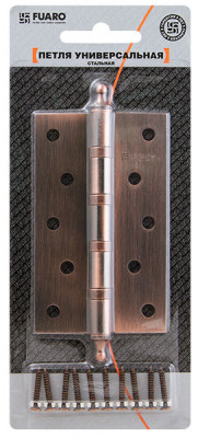 Петля Fuaro (Фуаро) универсальная IN5400UA-BL SB (4BB/A/BL 125x75x2,5) мат. золото БЛИСТЕР